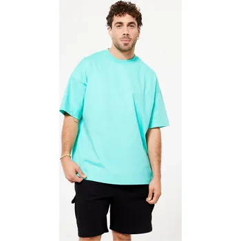 Pánské tričko DOMYOS Pánské fitness tričko Loose 520 L ZELENÁ