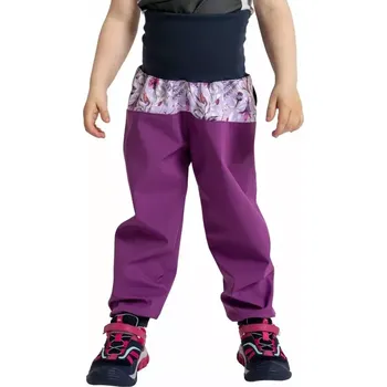 Chlapecké kalhoty Batolecí softshellové kalhoty Unuo s fleecem Basic Ostružinová louka velikost 86/92