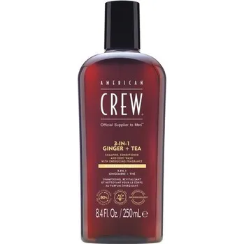 Šampon American Crew 3v1 Ginger - Tea - Šampon, kondicionér a tělový gel 250 ml