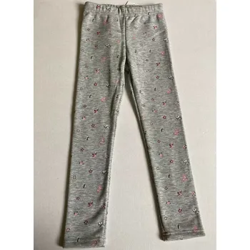 Dívčí legíny Dívčí zateplené legíny Topo in Fashion světle šedé drobné kytičky (40170-009)