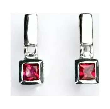 Náušnice Stříbrné náušnice rubín - VE183 (Stříbrné náušnice s rubíny)
