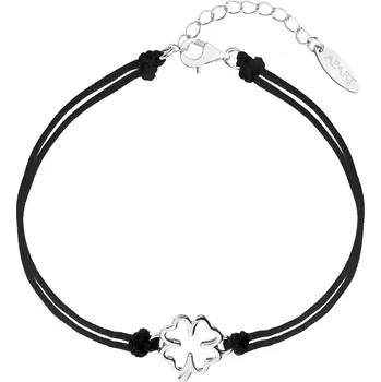 Náramek Náramek se stříbrnými prvky - čtyřlístek - AP536-8048