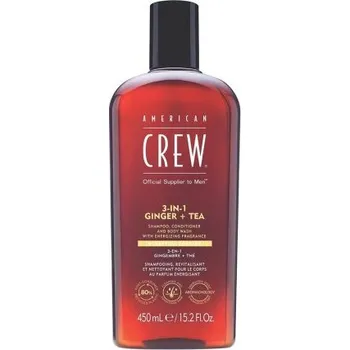 Šampon American Crew 3v1 Ginger + Tea - Šampon, kondicionér a tělový gel 450 ml