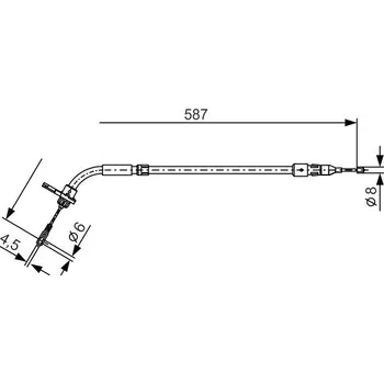 Brzdový systém Tažné lanko, parkovací brzda BOSCH 1 987 477 224