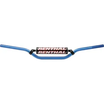 RENTHAL řídítka 7/8 CALA 22mm MX HANDLEBAR BLUE REED / WINDHAM PADDED, barva modrá s hrazdou YAMAHA YZ400F rok 98-99