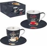 Easy Life Porcelánové šálky a podšálky na kávu It´s Coffee Time 2x90 ml