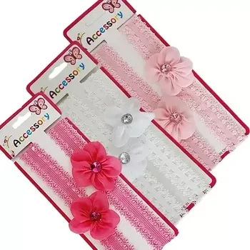 Čelenka Látková čelenka pro miminka - kytka s kamínkem