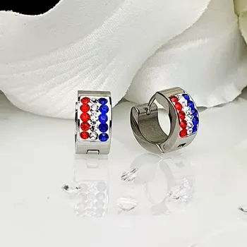 Náušnice Dámské ocelové náušnice kruhy - stříbrné