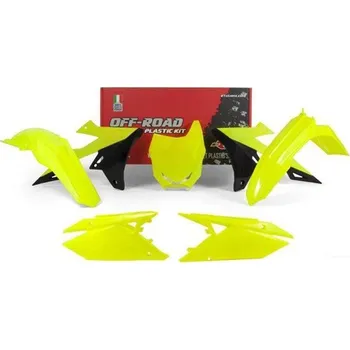 RACETECH kompletní plasty SUZUKI RMZ 450 18-19, RMZ 250 19, barva žlutá fluo černá (tabulka) (SU418DFLU)