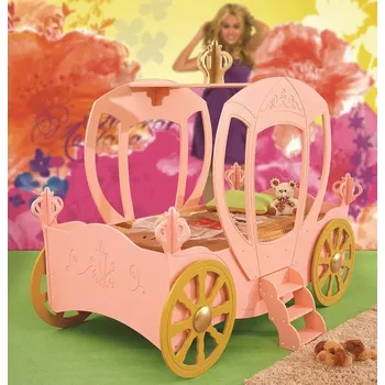 Dětská postel Plastiko Kočár pro Princezny 180 x 90 cm Růžová