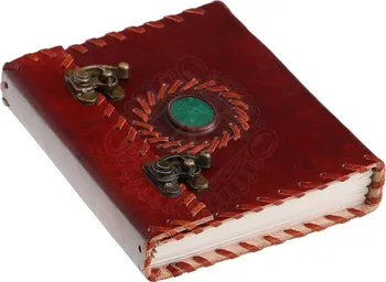 Zápisník Lord of Battles Zápisník v kožené vazbě s kamenem na deskách