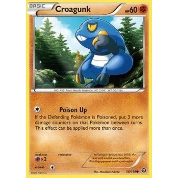 Sběratelská karetní hra Pokémon STS 058/114 Croagunk - Steam Siege Stav: Excellent, Verze: NORMAL