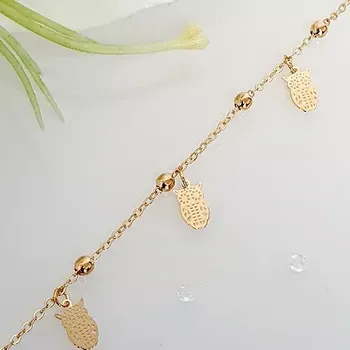 Náramek Náramek na nohu zlatý s přívěškem - sova