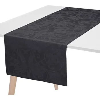 ubrus LE JACQUARD FRANÇAIS Le Jacquard Francais TIVOLI Běhoun tmavý onyx Rozměr: 50 x 150 cm