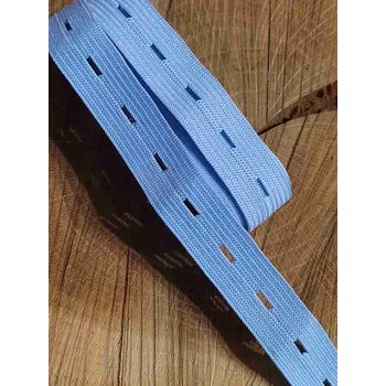 Textilní guma Dírková pruženka šíře 15 mm barva modrá světlá