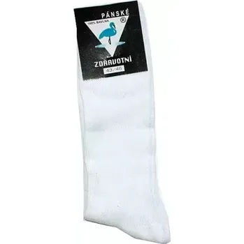 Pánské zdravotní ponožky 100% bavlna bílé