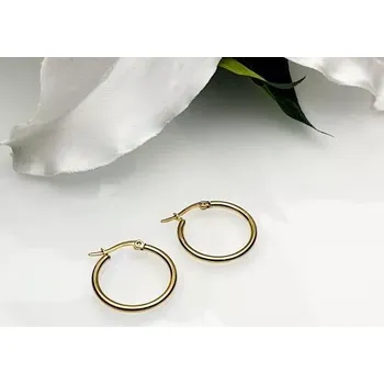 Náušnice Dámské ocelové náušnice kruhy malé - zlaté