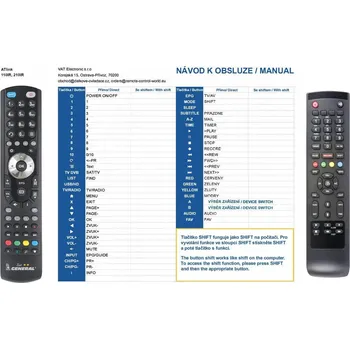 Dálkový ovladač General TELUX SHD3404 - náhradní dálkový ovladač