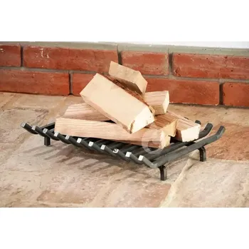 Rošt do krbu a kamen Rošt do ohniště krbu Braver G1 39x33 cm, ocelový, 4 nožky 12x12 mm - malý (Braver G1 kompaktnější železný palivový krbový rošt do topeniště krbů a ohnišť, rozměr 39 x 33 x 8 cm)