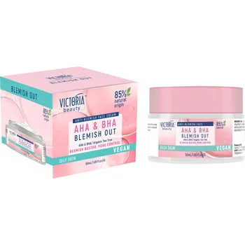Pleťový krém Victoria beauty Vegan Blemish Out AHA BHA Matující pleťový krém pro mastnou a problematickou pleť 50 ml