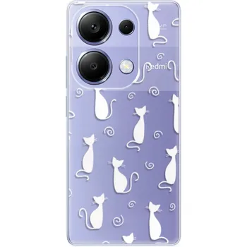 Pouzdro na mobilní telefon Odolné silikonové pouzdro iSaprio - Cat pattern 05 - white - Xiaomi Redmi Note 13 Pro