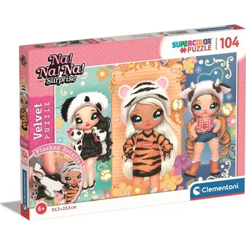 Puzzle CLEMENTONI Sametové puzzle Na! Na! Na! Surprise: Černobílá ouška 104 dílků
