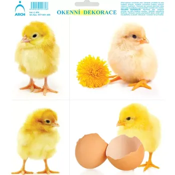 Velikonoční dekorace Okenní fólie velikonoční Čtyři kuřátka - dělené
