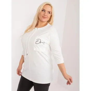 Dámská halenka Dámská halenka s kamínkovou aplikací plus size NOTA ecru