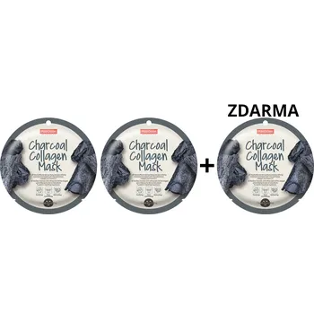 Pleťová maska Purederm Pleťová buničitá maska s aktivním uhlím a kolagenem AKCE 2+1 ZDARMA, 3 ks