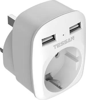 Cestovní adaptér Tessan TS-611-UK-GRA
