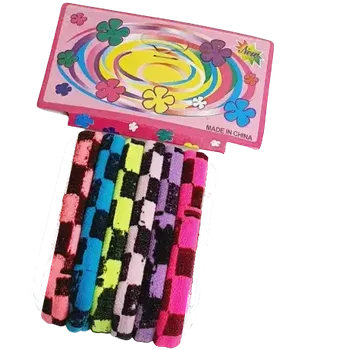 Sada gumiček do vlasů se vzorem kostka - 6 ks