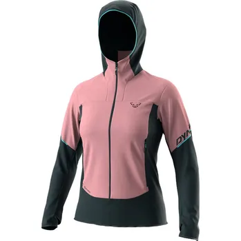 Dámská softshellová bunda Bunda Dynafit Traverse Alpha Hooded W mokarosa 2025 Barva: starorůžová / modrá, Velikost: M