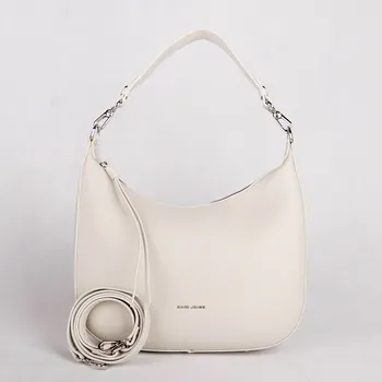 Středně velká bílo-šedá kabelka na rameno/crossbody David Jones 6901-2A