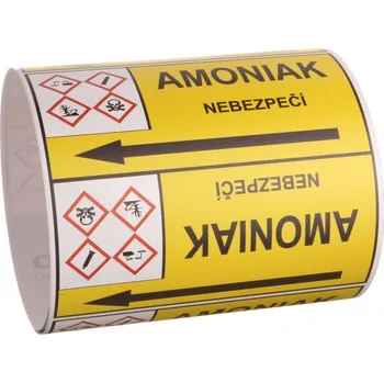 Páska na značení potrubí Signus M25 - AMONIAK Samolepka 130 x 100 mm, délka 1,5 m, Kód: 25777