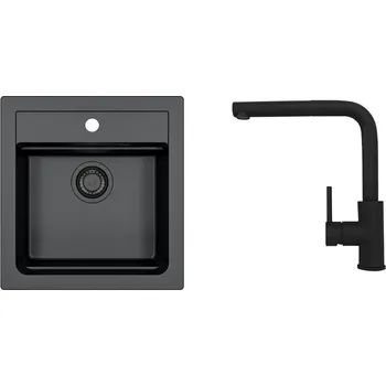 Kuchyňský dřez Alveus SET ATROX 20 / 91 + BATERIE Zeos-P black addition + 5 % sleva v košíku s kódem SLEVA5