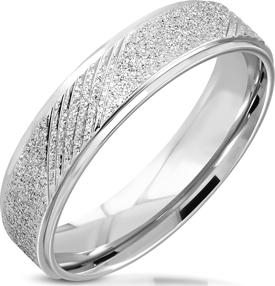 Šperky4U NSS3008 Pánský snubní ocelový prsten, šíře 6 mm - velikost 64 - NSS3008-6-64