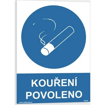 Kouření povoleno 2 Plast 148 x 210 mm (A5) tl. 2 mm - Kód: 14320