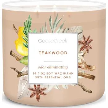 Svíčka Goose Creek Candle svíčka Odor Eliminating Teakwood, 411 g