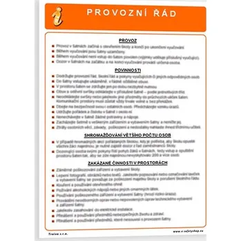 Provozní řád pro jídelny a kuchyně Samolepka 210 x 297 mm (A4) tl. 0.1 mm - Kód: 05572