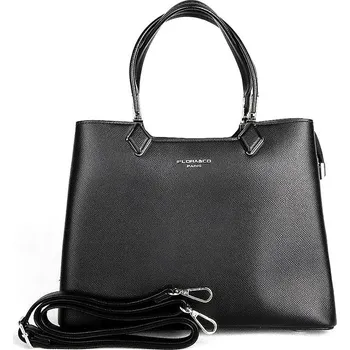 Kabelka Tříoddílová středně velká elegantní kabelka do ruky FLORA&CO F2582 černá
