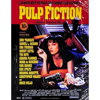 Plechová cedule Plechová cedule Pulp Fiction - Uma on Bed