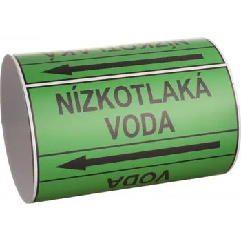 Páska na značení potrubí Signus M25 - NÍZKOTLAKÁ VODA Samolepka 100 x 77 mm, délka 1,5 m, Kód: 25985