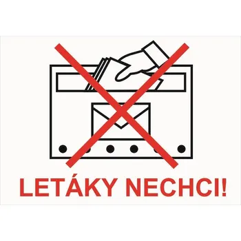 Značení Letáky nechci! Samolepka 105 x 77 mm tl. 0.1 mm - Kód: 15716