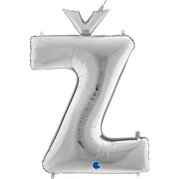 Balónek Foliové písmeno Ž stříbrné 102 cm