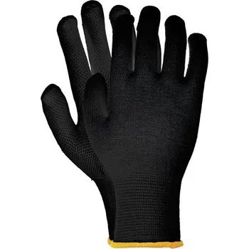 Pracovní rukavice RAW MICROLUX textilní rukavice s elastanem a PVC terčíky Barva: černá, Velikost: vel. 8 8079_CER2