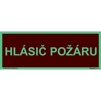 Hlásič požáru fotoluminiscenční Samolepka 150 x 50 mm tl. 0.4 mm - fotoluminiscenční - Kód: 10410