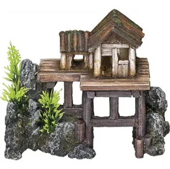 Dekorace do akvária Nobby akvarijní dekorace dům na skále 15,5 x 8 x 12 cm