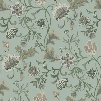 Tapeta Šedo-modrá vliesová květinová tapeta na zeď, 139413, Vintage Flowers, Esta Home