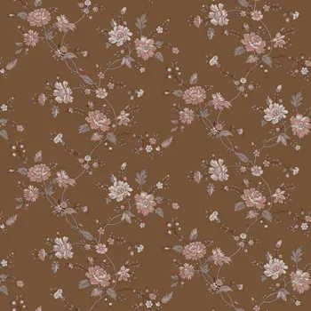 Tapeta Hnědá vliesová květinová tapeta na zeď, 139286, Vintage Flowers, Esta Home