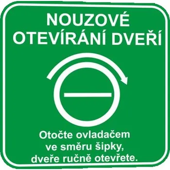 Nouzové otevírání dveří Samolepka 75 x 75 mm tl. 0.4 mm - fotoluminiscenční - Kód: 15437
